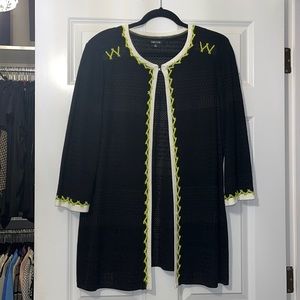 Textured Black Misook Jacket with Lime (XL)